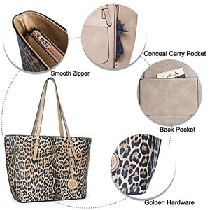 Montana West Fashion 3 pcs Handbag Set Leopard Print Tote Bag Conceal Carry Purse for Women Clothing Shoes & Jewelry Gloria’s Accessory