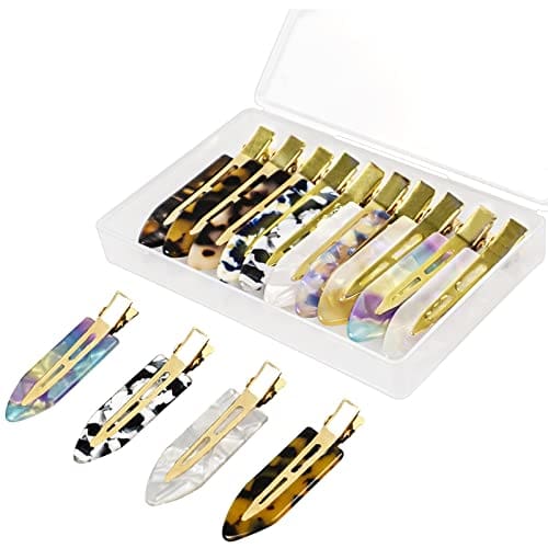 10 Pcs No Bend Hair Clips for Women Styling Sectioning Gingbiss 2.7 No Crease Bangs Hair Clips Curl Pin Clips with Storage Box for Hairstyle