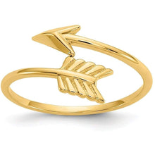 14k Yellow Gold Arrow Band Ring Size 7.00 Adjustable Fine Jewelry For Women Gifts For Her Clothing Shoes & Jewelry Gloria’s Accessory Heaven
