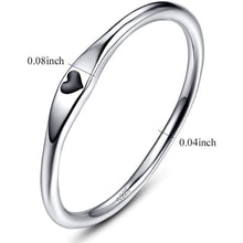 AVECON 925 Sterling Silver Simple Carve Heart Wedding Band Stackable Promise Ring for Her Size 5-10 Clothing Shoes & Jewelry Gloria’s 