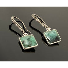 Genuine Emerald Earrings Pave Diamond Earrings Sterling Silver Earrings Gloria’s Accessory Heaven