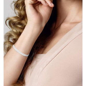 Miabella 925 Sterling Silver Italian 6-Strand Diamond-Cut 7mm Braided Herringbone Chain Bracelet for Women Teen Girls 6.5 7.25 8 Inch 925 