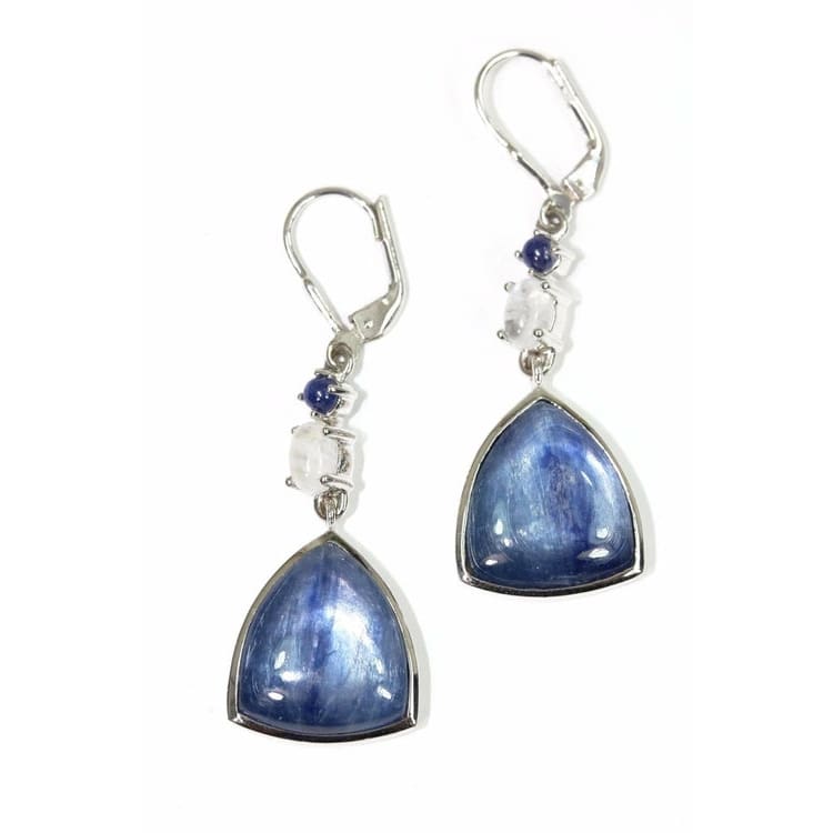 Multi Gemstone Dangler Earrings One Size / Blue / Female Earrings Gloria’s Accessory Heaven