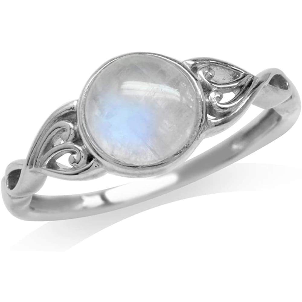 Silvershake 7mm Natural Moonstone 925 Sterling Silver Victorian Style Solitaire Ring Clothing Shoes & Jewelry Gloria’s Accessory Heaven
